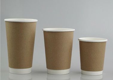 Recycle Double Wall Custom Printed Paper Coffee Cups Soak Proof Biodegradable