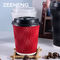 Custom Printed Personalised Takeaway Coffee Cup Red 250/400ml Ripple Wall Striped Paper