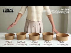 লিকপ্রুফ বৃত্তাকার পিই বড় কাগজ বাটি, মধ্যাহ্নভোজ খাদ্য কাগজ বাটি মাইক্রোওয়েভে