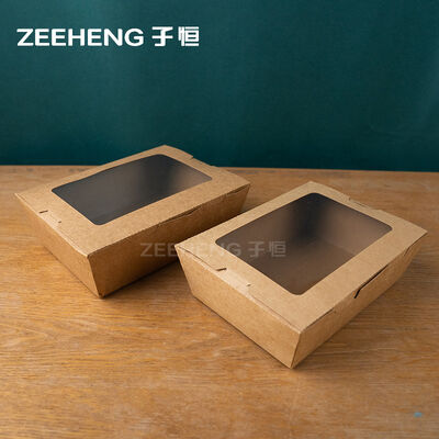 জানালা ব্রাউন ক্রাফ্ট পেপার বক্স পুরুত্ব 337gsm, PE কোটিং সহ, পুনর্ব্যবহারযোগ্য